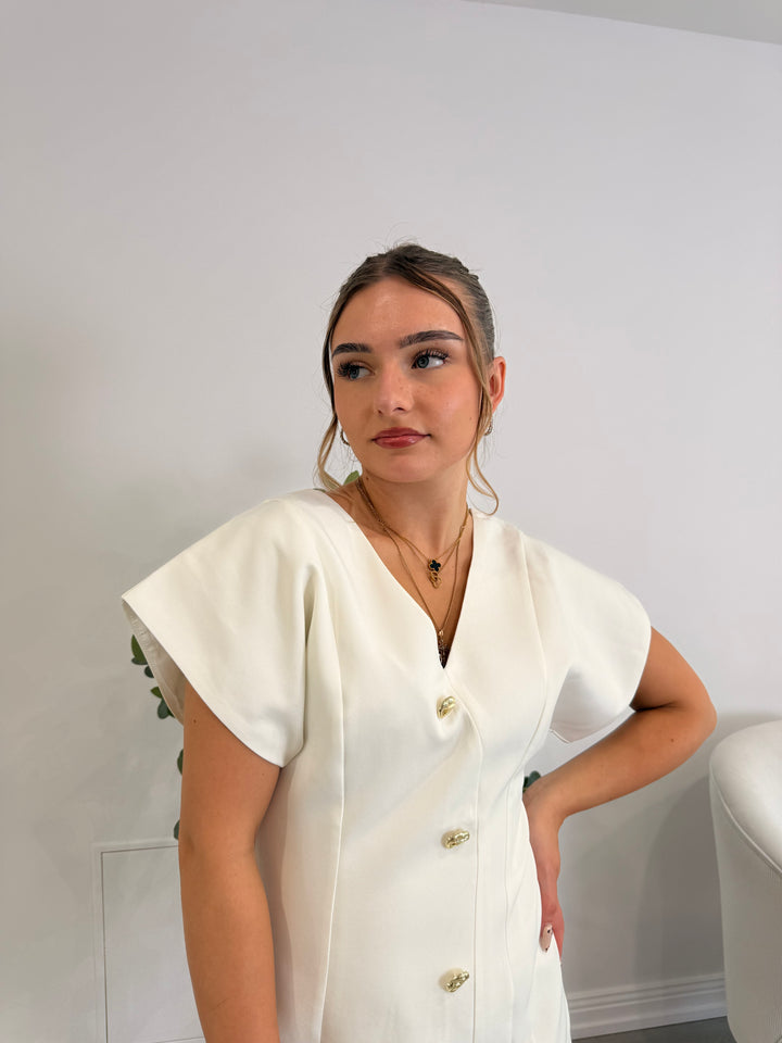 Vienna Button Mini Dress